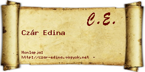 Czár Edina névjegykártya